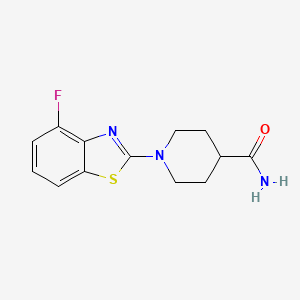molecular formula C13H14FN3OS B2782026 1-(4-Fluoro-1,3-benzothiazol-2-yl)piperidine-4-carboxamide CAS No. 2328946-82-1