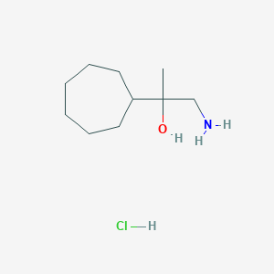 1-Amino-2-cycloheptylpropan-2-ol;hydrochloride