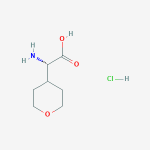 molecular formula C7H14ClNO3 B2782033 (S)-2-Amino-2-(tetrahydro-2H-pyran-4-yl)acetic acid hydrochloride CAS No. 1315028-11-5