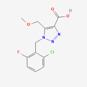 molecular formula C12H11ClFN3O3 B2782056 1-(2-chloro-6-fluorobenzyl)-5-(methoxymethyl)-1H-1,2,3-triazole-4-carboxylic acid CAS No. 1330193-22-0