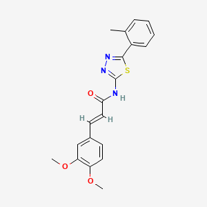 molecular formula C20H19N3O3S B2782060 (E)-3-(3,4-dimethoxyphenyl)-N-(5-(o-tolyl)-1,3,4-thiadiazol-2-yl)acrylamide CAS No. 476460-23-8