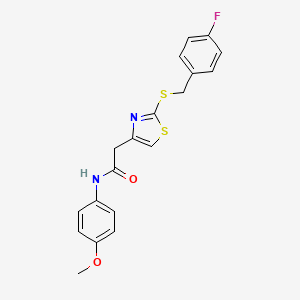 molecular formula C19H17FN2O2S2 B2782061 2-(2-((4-fluorobenzyl)thio)thiazol-4-yl)-N-(4-methoxyphenyl)acetamide CAS No. 941981-68-6