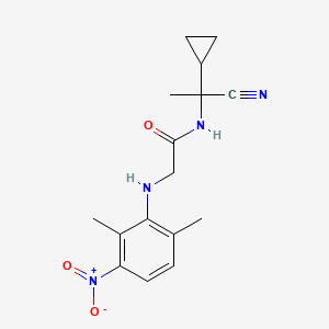molecular formula C16H20N4O3 B2782062 N-(1-cyano-1-cyclopropylethyl)-2-[(2,6-dimethyl-3-nitrophenyl)amino]acetamide CAS No. 1394730-28-9