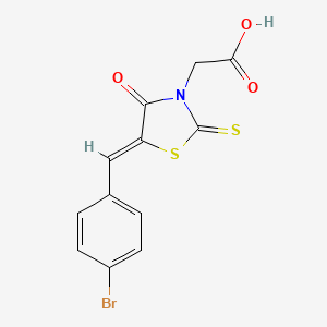 molecular formula C12H8BrNO3S2 B2782063 [(5Z)-5-(4-bromobenzylidene)-4-oxo-2-thioxo-1,3-thiazolidin-3-yl]acetic acid CAS No. 292842-66-1