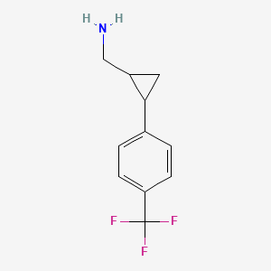 molecular formula C11H12F3N B2782075 {2-[4-(Trifluoromethyl)phenyl]cyclopropyl}methylamine CAS No. 1267449-56-8