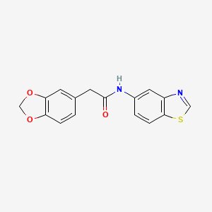molecular formula C16H12N2O3S B2782076 2-(benzo[d][1,3]dioxol-5-yl)-N-(benzo[d]thiazol-5-yl)acetamide CAS No. 952877-82-6