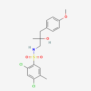 molecular formula C18H21Cl2NO4S B2782078 2,4-二氯-N-(2-羟基-3-(4-甲氧基苯基)-2-甲基丙基)-5-甲基苯磺酰胺 CAS No. 1396799-31-7