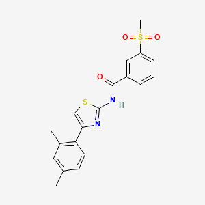 molecular formula C19H18N2O3S2 B2782084 N-(4-(2,4-dimethylphenyl)thiazol-2-yl)-3-(methylsulfonyl)benzamide CAS No. 896285-29-3