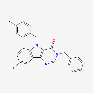 molecular formula C25H20FN3O B2782088 3-benzyl-8-fluoro-5-(4-methylbenzyl)-3H-pyrimido[5,4-b]indol-4(5H)-one CAS No. 1189890-52-5