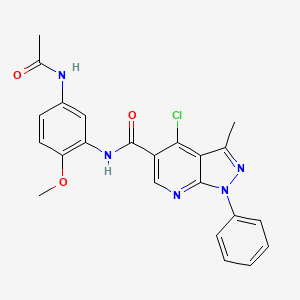 molecular formula C23H20ClN5O3 B2782091 N-(5-acetamido-2-methoxyphenyl)-4-chloro-3-methyl-1-phenyl-1H-pyrazolo[3,4-b]pyridine-5-carboxamide CAS No. 899746-56-6