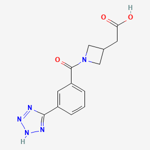 molecular formula C13H13N5O3 B2782097 2-{1-[3-(2H-1,2,3,4-tetrazol-5-yl)benzoyl]azetidin-3-yl}acetic acid CAS No. 1467775-19-4