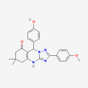 9-(4-hydroxyphenyl)-2-(4-methoxyphenyl)-6,6-dimethyl-5,6,7,9-tetrahydro-[1,2,4]triazolo[5,1-b]quinazolin-8(4H)-one