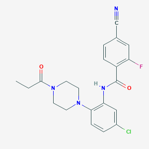 N-[5-chloro-2-(4-propanoylpiperazin-1-yl)phenyl]-4-cyano-2-fluorobenzamide