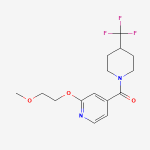 molecular formula C15H19F3N2O3 B2782103 (2-(2-Methoxyethoxy)pyridin-4-yl)(4-(trifluoromethyl)piperidin-1-yl)methanone CAS No. 2034431-31-5