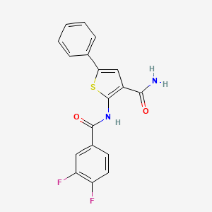 molecular formula C18H12F2N2O2S B2782108 2-(3,4-Difluorobenzamido)-5-phenylthiophene-3-carboxamide CAS No. 1286717-28-9