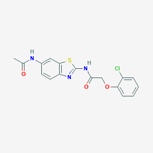 molecular formula C17H14ClN3O3S B278212 N-[6-(acetylamino)-1,3-benzothiazol-2-yl]-2-(2-chlorophenoxy)acetamide 