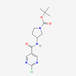 molecular formula C14H19ClN4O3 B2782120 Tert-butyl 3-[(2-chloropyrimidine-5-carbonyl)amino]pyrrolidine-1-carboxylate CAS No. 2402829-66-5