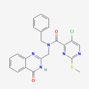 N-benzyl-5-chloro-2-(methylsulfanyl)-N-[(4-oxo-3,4-dihydroquinazolin-2-yl)methyl]pyrimidine-4-carboxamide