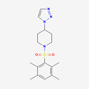 molecular formula C17H24N4O2S B2782130 1-((2,3,5,6-四甲基苯基)磺酰)-4-(1H-1,2,3-三唑-1-基)哌啶 CAS No. 1798520-02-1