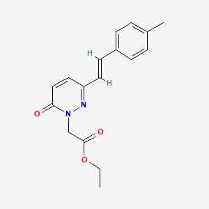 molecular formula C17H18N2O3 B2782131 ethyl 2-[3-(4-methylstyryl)-6-oxo-1(6H)-pyridazinyl]acetate CAS No. 1164564-69-5