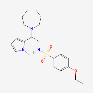 molecular formula C21H31N3O3S B2782134 N-(2-(azepan-1-yl)-2-(1-methyl-1H-pyrrol-2-yl)ethyl)-4-ethoxybenzenesulfonamide CAS No. 1049472-90-3