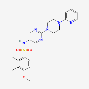 molecular formula C22H26N6O3S B2782136 4-methoxy-2,3-dimethyl-N-(2-(4-(pyridin-2-yl)piperazin-1-yl)pyrimidin-5-yl)benzenesulfonamide CAS No. 1396782-66-3