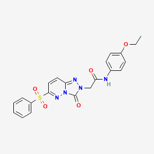 molecular formula C21H19N5O5S B2782137 N-(4-ethoxyphenyl)-2-[3-oxo-6-(phenylsulfonyl)[1,2,4]triazolo[4,3-b]pyridazin-2(3H)-yl]acetamide CAS No. 1189502-81-5