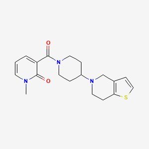 molecular formula C19H23N3O2S B2782141 3-(4-(6,7-二氢噻吩并[3,2-c]吡啶-5(4H)-基)哌啶-1-甲酰)-1-甲基吡啶-2(1H)-酮 CAS No. 1903794-09-1