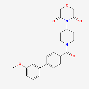 molecular formula C23H24N2O5 B2782143 4-(1-(3'-Methoxy-[1,1'-biphenyl]-4-carbonyl)piperidin-4-yl)morpholine-3,5-dione CAS No. 2034390-09-3