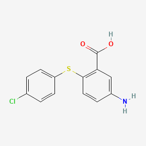 molecular formula C13H10ClNO2S B2782145 5-Amino-2-[(4-chlorophenyl)thio]benzoic acid CAS No. 78160-08-4