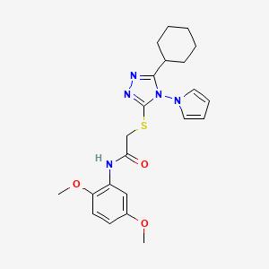 2-{[5-cyclohexyl-4-(1H-pyrrol-1-yl)-4H-1,2,4-triazol-3-yl]sulfanyl}-N-(2,5-dimethoxyphenyl)acetamide