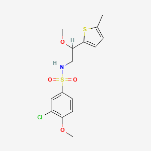 molecular formula C15H18ClNO4S2 B2782159 3-chloro-4-methoxy-N-(2-methoxy-2-(5-methylthiophen-2-yl)ethyl)benzenesulfonamide CAS No. 1797352-53-4