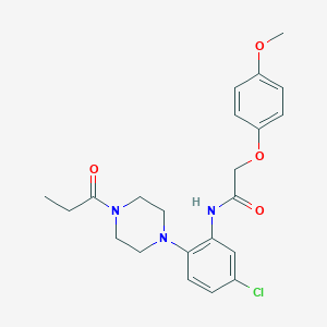 N-[5-chloro-2-(4-propanoylpiperazin-1-yl)phenyl]-2-(4-methoxyphenoxy)acetamide