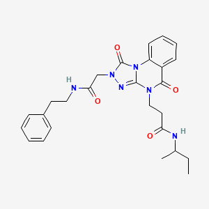 molecular formula C26H30N6O4 B2782161 N-(3-chlorophenyl)-4-[(4-methoxybenzyl)amino]-3-methyl-1-phenyl-1H-pyrazolo[3,4-b]pyridine-5-carboxamide CAS No. 1243033-31-9