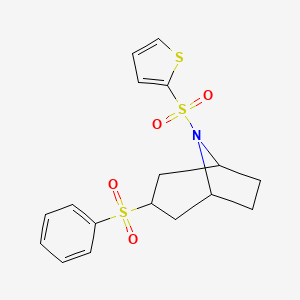 (1R,5S)-3-(phenylsulfonyl)-8-(thiophen-2-ylsulfonyl)-8-azabicyclo[3.2.1]octane