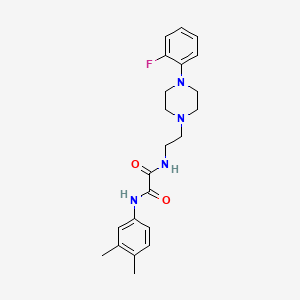 molecular formula C22H27FN4O2 B2782170 N1-(3,4-dimethylphenyl)-N2-(2-(4-(2-fluorophenyl)piperazin-1-yl)ethyl)oxalamide CAS No. 1049376-38-6