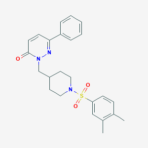 2-{[1-(3,4-Dimethylbenzenesulfonyl)piperidin-4-yl]methyl}-6-phenyl-2,3-dihydropyridazin-3-one