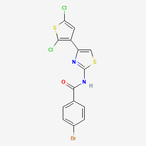 molecular formula C14H7BrCl2N2OS2 B2782177 4-bromo-N-[4-(2,5-dichlorothiophen-3-yl)-1,3-thiazol-2-yl]benzamide CAS No. 392252-21-0