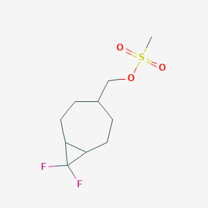 molecular formula C10H16F2O3S B2782178 {8,8-Difluorobicyclo[5.1.0]octan-4-yl}methyl methanesulfonate CAS No. 2241129-28-0