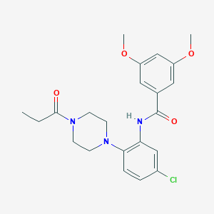 N-[5-chloro-2-(4-propanoylpiperazin-1-yl)phenyl]-3,5-dimethoxybenzamide