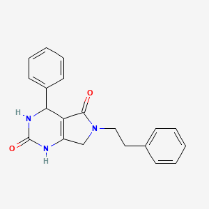 molecular formula C20H19N3O2 B2782180 6-phenethyl-4-phenyl-3,4,6,7-tetrahydro-1H-pyrrolo[3,4-d]pyrimidine-2,5-dione CAS No. 930084-89-2