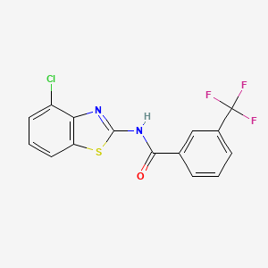 molecular formula C15H8ClF3N2OS B2782182 N-(4-chloro-1,3-benzothiazol-2-yl)-3-(trifluoromethyl)benzamide CAS No. 330189-67-8