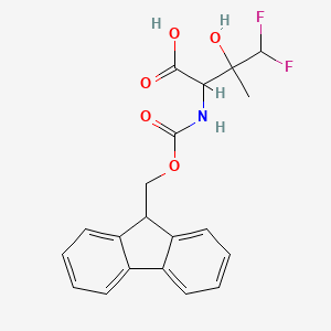 molecular formula C20H19F2NO5 B2782184 2-(9H-芴-9-基甲氧羰基氨基)-4,4-二氟-3-羟基-3-甲基丁酸 CAS No. 2377032-37-4