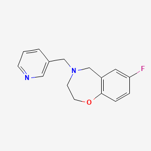 molecular formula C15H15FN2O B2782189 7-Fluoro-4-(pyridin-3-ylmethyl)-2,3,4,5-tetrahydrobenzo[f][1,4]oxazepine CAS No. 2034460-69-8