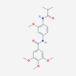 molecular formula C21H26N2O6 B278219 N-[4-(isobutyrylamino)-3-methoxyphenyl]-3,4,5-trimethoxybenzamide 