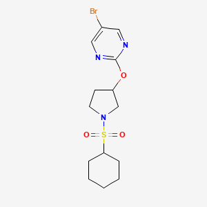 5-Bromo-2-{[1-(cyclohexanesulfonyl)pyrrolidin-3-yl]oxy}pyrimidine