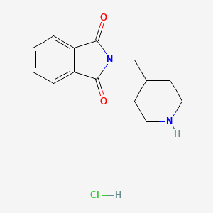 molecular formula C14H17ClN2O2 B2782193 2-(piperidin-4-ylmethyl)-2,3-dihydro-1H-isoindole-1,3-dione hydrochloride CAS No. 124939-50-0