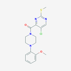 molecular formula C17H19ClN4O2S B2782195 5-Chloro-4-[4-(2-methoxyphenyl)piperazine-1-carbonyl]-2-(methylsulfanyl)pyrimidine CAS No. 835894-71-8