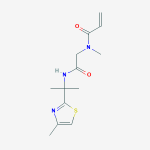 N-Methyl-N-[2-[2-(4-methyl-1,3-thiazol-2-yl)propan-2-ylamino]-2-oxoethyl]prop-2-enamide