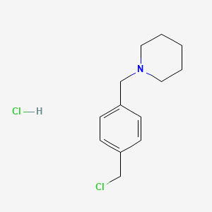 molecular formula C13H19Cl2N B2782204 1-{[4-(Chloromethyl)phenyl]methyl}piperidine hydrochloride CAS No. 1909337-89-8